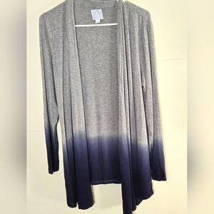 Sunday Modern Boho Hippie Hombre Festival Tie Dye Open Cardigan, Large